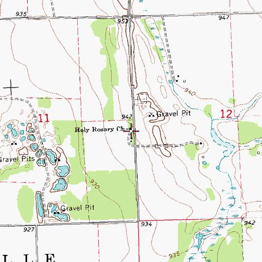 Topographic Map of Holy Rosary Church, MN