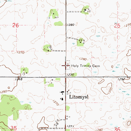 Topographic Map of Holy Trinity Cemetery, MN