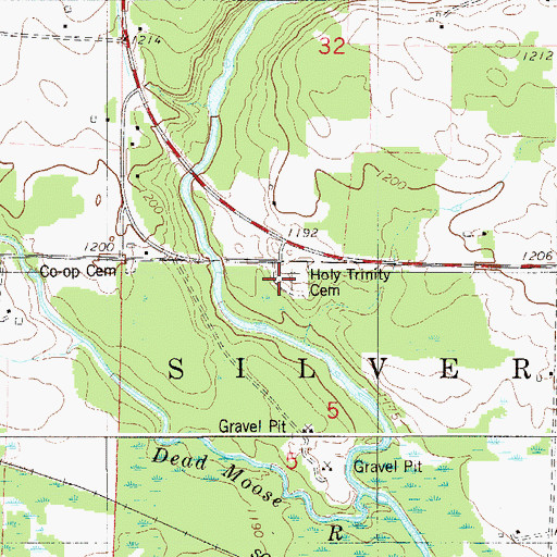 Topographic Map of Holy Trinity Cemetery, MN