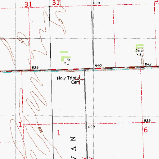 Topographic Map of Holy Trinity Cemetery, MN