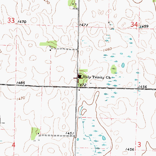 Topographic Map of Holy Trinity Church, MN