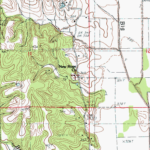 Topographic Map of New Hope School (historical), AR