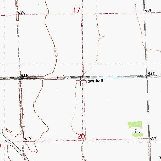 Topographic Map of Honorville School, MN