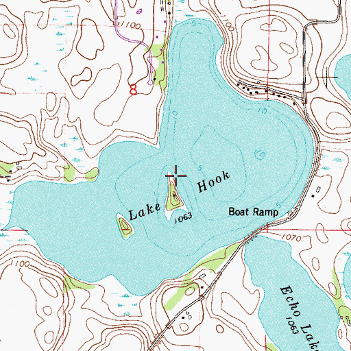Topographic Map of Lake Hook, MN