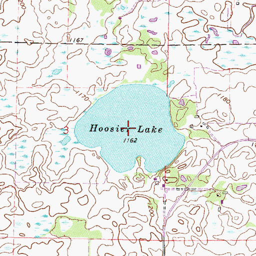 Topographic Map of Hoosier Lake, MN