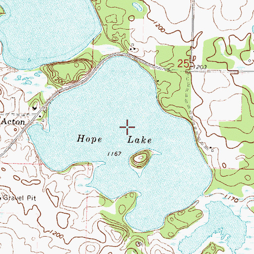 Topographic Map of Hope Lake, MN