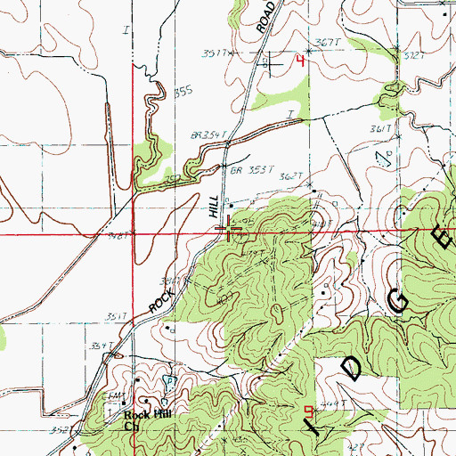 Topographic Map of Rock Hill School (historical), AR