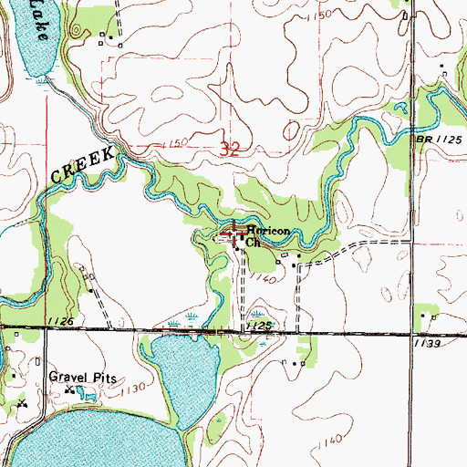 Topographic Map of Horicon Church, MN