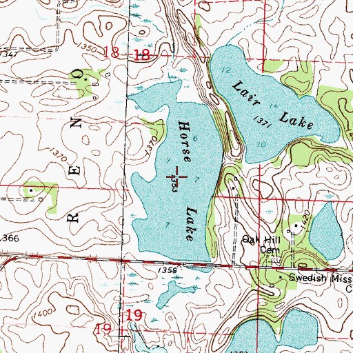 Topographic Map of Horse Lake, MN