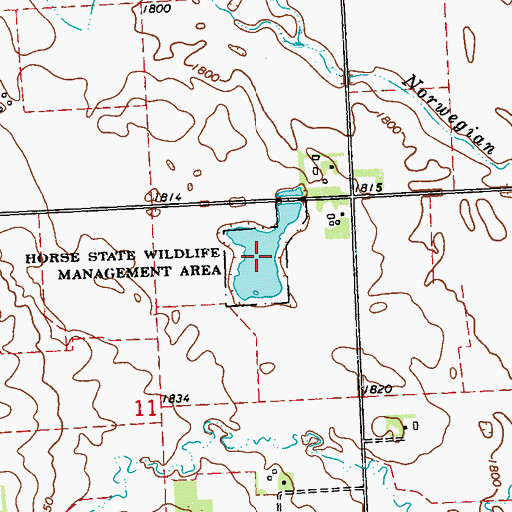 Topographic Map of Horse State Wildlife Management Area, MN