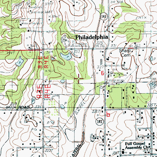 Topographic Map of Oak Hill School (historical), AR