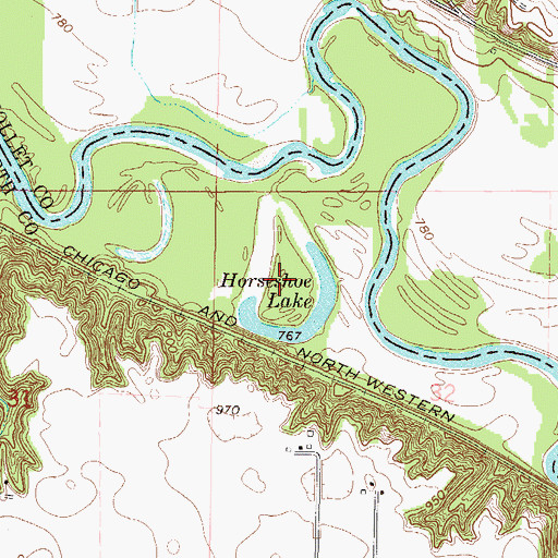 Topographic Map of Horseshoe Lake, MN