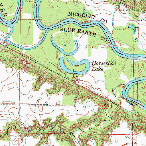 Topographic Map of Horseshoe Lake, MN