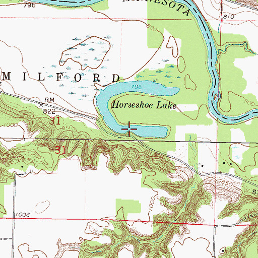 Topographic Map of Horseshoe Lake, MN