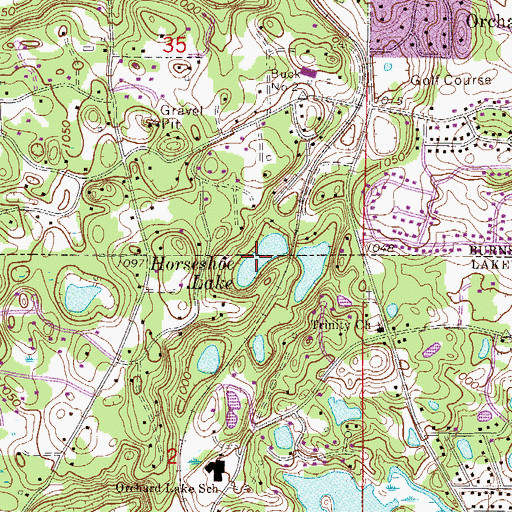 Topographic Map of Horseshoe Lake, MN