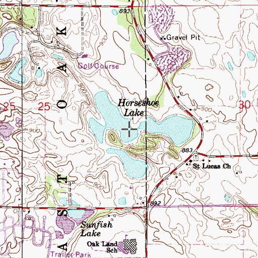 Topographic Map of Horseshoe Lake, MN