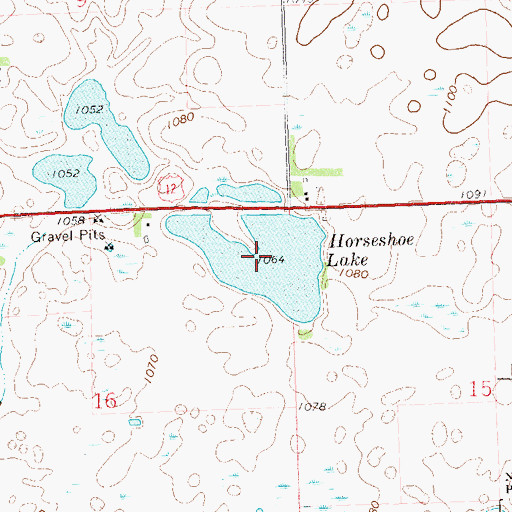 Topographic Map of Horseshoe Lake, MN