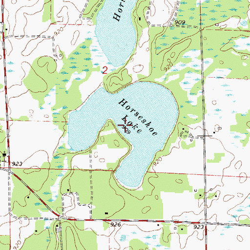 Topographic Map of Horseshoe Lake, MN