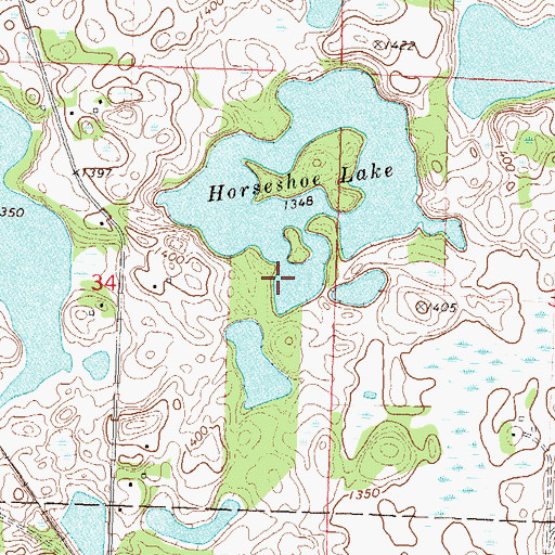 Topographic Map of Horseshoe Lake, MN