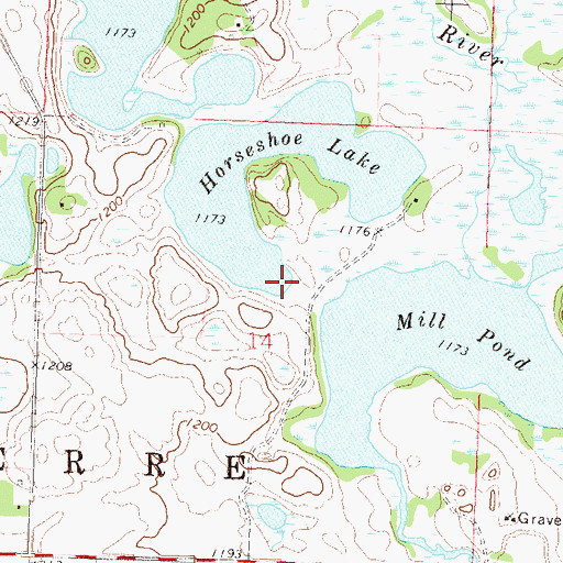 Topographic Map of Horseshoe Lake, MN