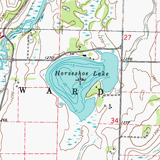 Topographic Map of Horseshoe Lake, MN