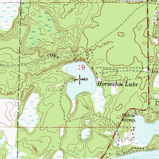 Topographic Map of Horseshoe Lake, MN