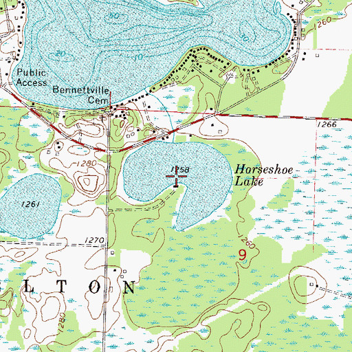Topographic Map of Horseshoe Lake, MN