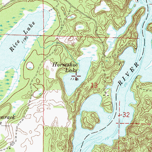 Topographic Map of Horseshoe Lake, MN