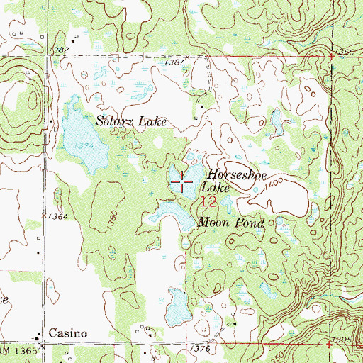 Topographic Map of Horseshoe Lake, MN