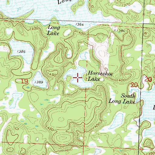 Topographic Map of Horseshoe Lake, MN
