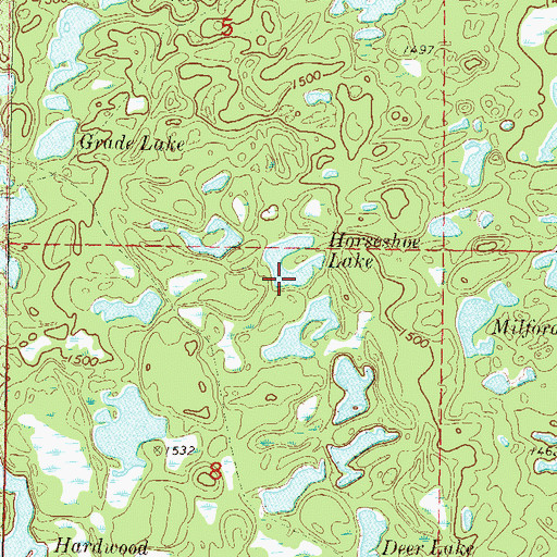 Topographic Map of Horseshoe Lake, MN