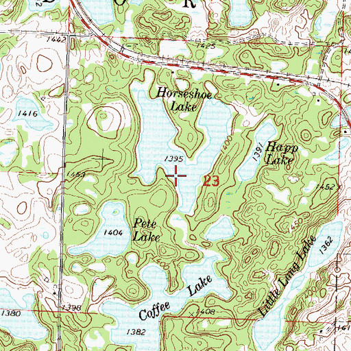 Topographic Map of Horseshoe Lake, MN