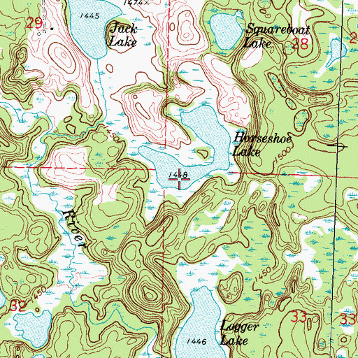 Topographic Map of Horseshoe Lake, MN