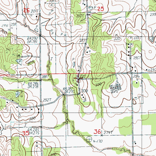 Topographic Map of Cole Mill (historical), AR