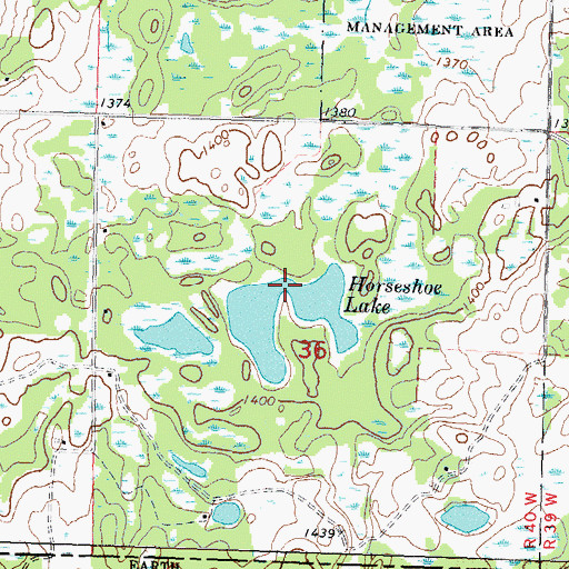 Topographic Map of Horseshoe Lake, MN