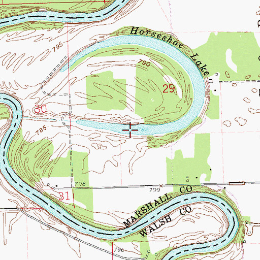 Topographic Map of Horseshoe Lake, MN