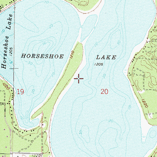 Topographic Map of Horseshoe Lake, MN