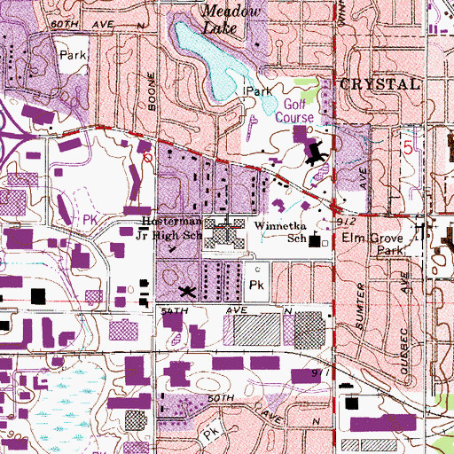 Topographic Map of Hosterman Junior High School, MN