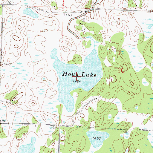 Topographic Map of Houg Lake, MN