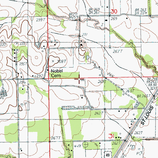 Topographic Map of Shady Grove School (historical), AR