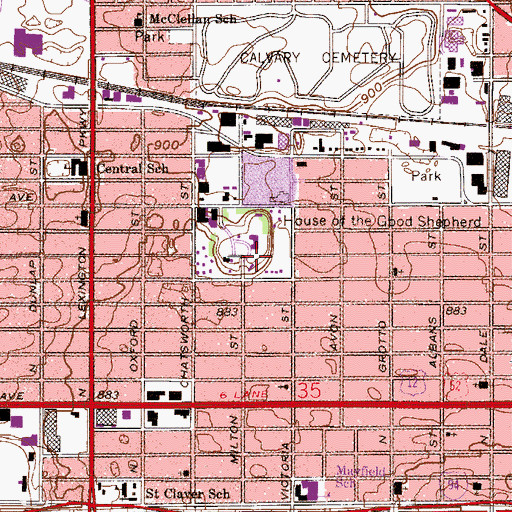 Topographic Map of House of the Good Shepherd, MN