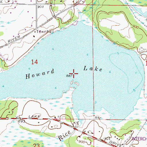 Topographic Map of Howard Lake, MN