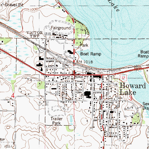 Topographic Map of Howard Lake, MN