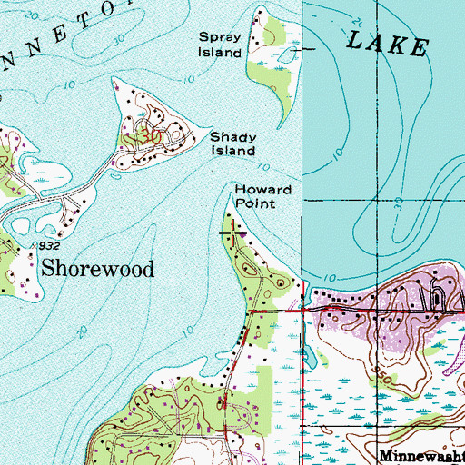 Topographic Map of Howard Point, MN