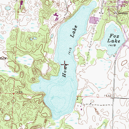 Topographic Map of Howe Lake, MN