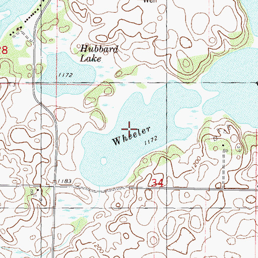 Topographic Map of Hubbard Lake, MN