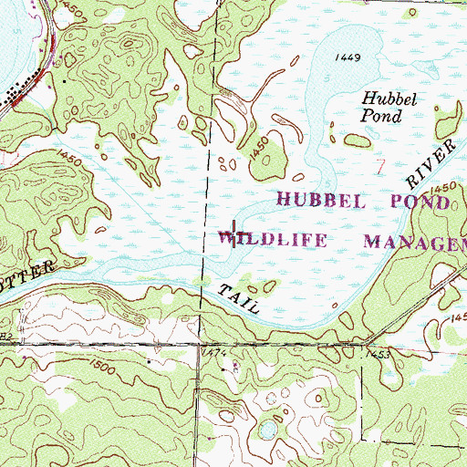 Topographic Map of Hubbel Pond, MN