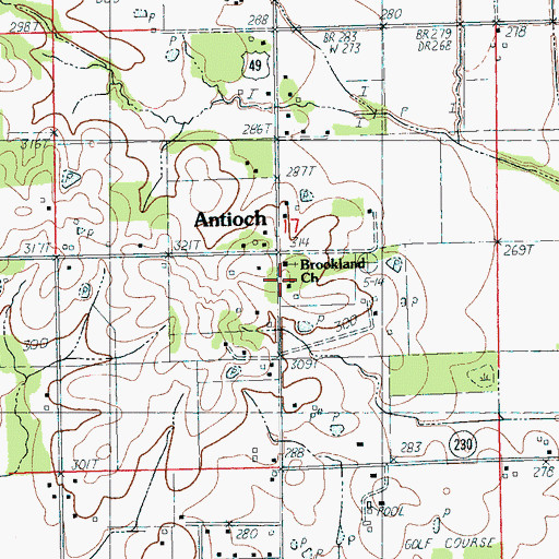 Topographic Map of Antioch School (historical), AR