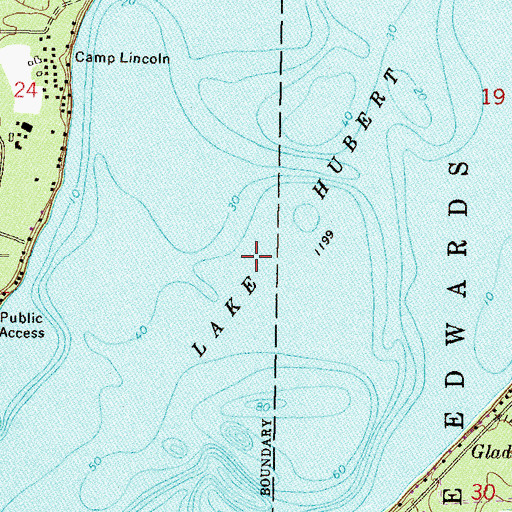 Topographic Map of Lake Hubert, MN