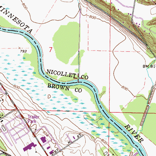 Topographic Map of Huelskamp Creek, MN
